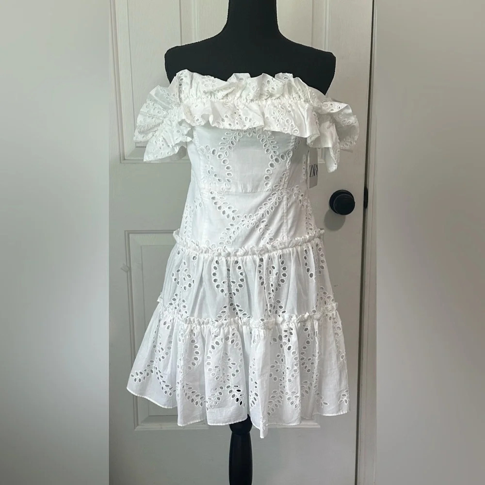 Zara White Mini Dress - Picture 3 of 6